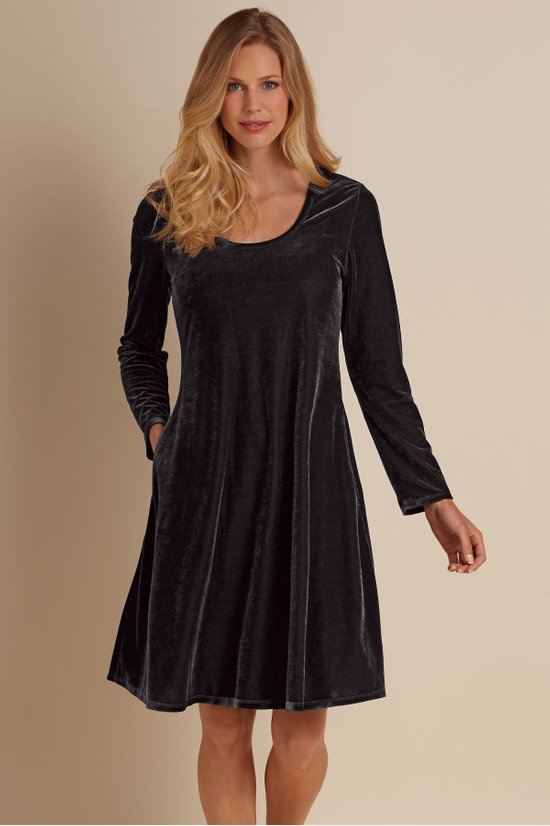 Short Santiago Stretch Velvet Dress Soft Surroundings 