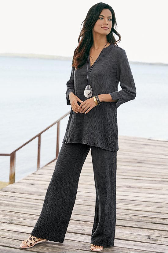 plus size gauze pants