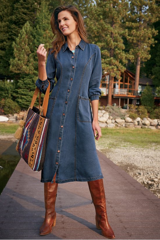 soft surroundings denim dress