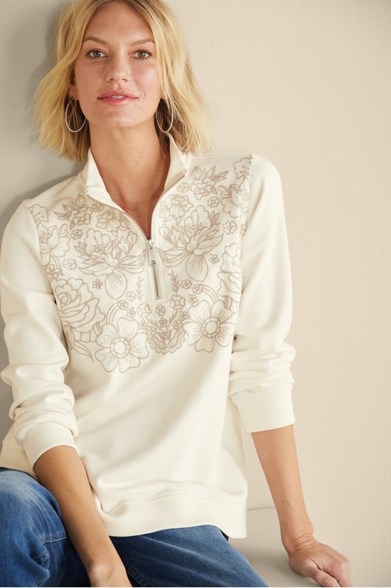 Rochelle Embroidered French Terry Pullover