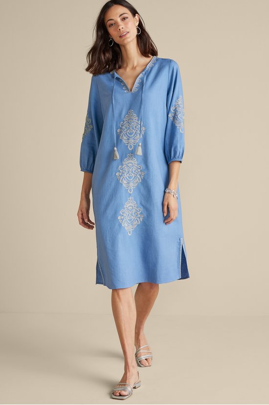 Hasana Linen Blend Midi Dress