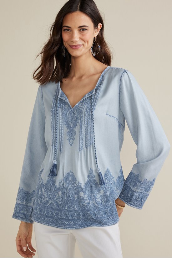 Emily Embroidered TENCEL™ Top