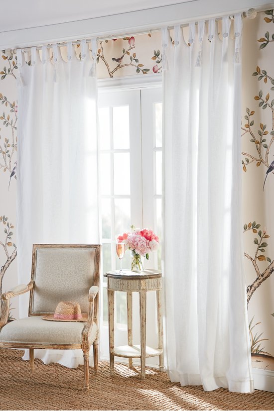 Camille Drapery Panel Contrast Linen Curtains Soft Surroundings