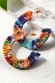 Multi-color Chiffon Wrap Hoop Earrings Photo