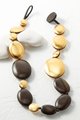 Gold And Wood Necklace--long Photo