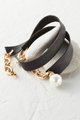 Leather Wrap Pearl Charm Bracelet