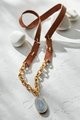 Leather & Stone Chain Necklace